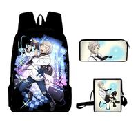 Zhongkaihua Bungo Stray Dogs Set di zaino per la scuola Osamu Dazai con stampa anime, astuccio e borsa a tracolla per la stagione di apertura degli studenti, set di 3 pezzi, Tipo 3., 40*30*13cm