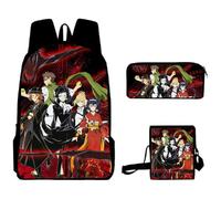 Zhongkaihua Bungo Stray Dogs Set di zaino per la scuola Osamu Dazai con stampa anime, astuccio e borsa a tracolla per la stagione di apertura degli studenti, set di 3 pezzi, Tipologia 10., 40*30*13cm