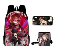 Zhongkaihua Bungo Stray Dogs Set di zaino per la scuola Osamu Dazai con stampa anime, astuccio e borsa a tracolla per la stagione di apertura degli studenti, set di 3 pezzi, Tipo 2., 40*30*13cm
