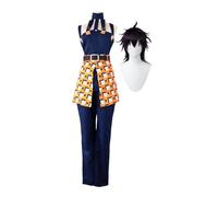 Zhongkaihua Costume da anime Narancia Ghirga per cosplay, con parrucca, uniforme blu, top e pantaloni, per adulti, Halloween, Comic-Con, giochi di ruolo