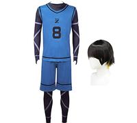 Zhongkaihua Costume da cosplay a tema anime Blue Lock, con parrucca, Isagi Yoichi Bachira Meguru, tuta sportiva da calcio, uniforme scolastica, per Halloween, cosplay e feste