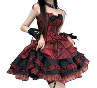 Zhongkaihua DATE A LIVE Costume Cosplay Anime Personaggio Tokisaki Kurumi Vestito Medievale Vintage Manica Corta Cartone Animato Vestito Halloween Compleanno Vestiti Set Completo