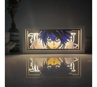 Zhongkaihua Death Note Light Lampada Led Anime Light Up Box, Death Note L Figura Art Papercut Lampade da Tavolo Cornice Luce Decorazioni da Scrivania Regali