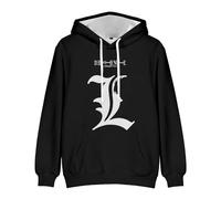 Zhongkaihua Death Note Light Yagami L Lawliet Anime Digital Felpa con cappuccio con tasca, regalo caldo per adulti, adolescenti, ragazzi, ragazze, studenti amanti, Tipo 1, S