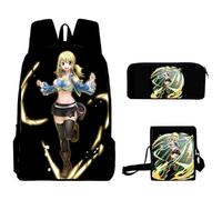 Zhongkaihua Fairy Tail, set di 3 zaini a tema anime 3 in 1, con borsa per la scuola, astucci e borsa a tracolla, per ragazzi e ragazze, per la stagione di apertura della scuola, set da 3 pezzi, Tipo