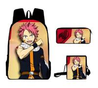 Zhongkaihua Fairy Tail, set di 3 zaini a tema anime 3 in 1, con borsa per la scuola, astucci e borsa a tracolla, per ragazzi e ragazze, per la stagione di apertura della scuola, set da 3 pezzi, Tipo