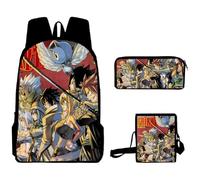 Zhongkaihua Fairy Tail, set di 3 zaini a tema anime 3 in 1, con borsa per la scuola, astucci e borsa a tracolla, per ragazzi e ragazze, per la stagione di apertura della scuola, set da 3 pezzi, Tipo