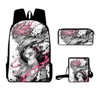 Zhongkaihua Fairy Tail, set di 3 zaini a tema anime 3 in 1, con borsa per la scuola, astucci e borsa a tracolla, per ragazzi e ragazze, per la stagione di apertura della scuola, set da 3 pezzi, Tipo