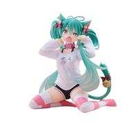 Zhongkaihua Figure anime Miku Figura 13CM PVC Sitting Modello Statua Cat Ear Miku Figurine Anime Girls Miku Action Figure Collezioni Desktop Decorazioni Regali