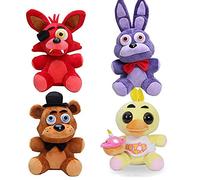 Zhongkaihua Foxy il pirata + incubo Bonnie + Freddy Fazbear + Chica Set Five Nights At Freddy - Set di peluche Fnaf Plushies Fnaf Toys Sorella Location per bambini Natale Capodanno regalo