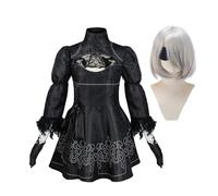 Zhongkaihua Game Character Automata 2B Costume Cosplay Set Completo Yorha 2B Cosplay Nero Uniforme Vestito per Donne Halloween Gioco di Ruolo Outfit