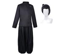 Zhongkaihua Geto Suguru Costume Cosplay - Anime Geto Suguru uniforme scolastica per studenti Wig Uniform Set con parrucche Halloween Carnevale Party per costume adulto (XS - XXL)