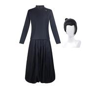 Zhongkaihua Geto Suguru - Set completo di costume da liceo da uomo con giacca e pantaloni con parrucca per i fan di JJK Anime Halloween Carnevale Comic-Con gioco di ruolo
