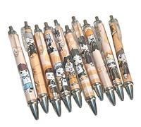 Zhongkaihua Haikyuu Merch - 10 penne a tema anime Haikyuu, cancelleria per la scuola, nera da 0,5 mm, penne unisex per studenti