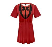 Zhongkaihua Hazbin Hotel - Vestito da bambina a maniche corte con stampa digitale 3D, elegante, estivo, casual, Charlie Morningstar, 110 cm