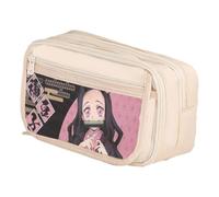 Zhongkaihua Kamado Tanjiro, astuccio a doppio strato, spazioso, alla moda, per cancelleria, regalo per il ritorno a scuola per bambini, Tipo 4, 21cm x 13cm x 8cm, Astuccio