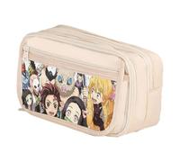 Zhongkaihua Kamado Tanjiro, astuccio a doppio strato, spazioso, alla moda, per cancelleria, regalo per il ritorno a scuola per bambini, Tipo 10., 21cm x 13cm x 8cm, Astuccio