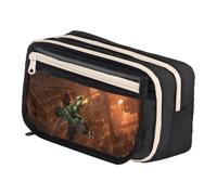 Zhongkaihua Kamado Tanjiro, astuccio a doppio strato, spazioso, alla moda, per cancelleria, regalo per il ritorno a scuola per bambini, Tipo 13, 21cm x 13cm x 8cm, Astuccio