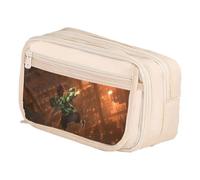 Zhongkaihua Kamado Tanjiro, astuccio a doppio strato, spazioso, alla moda, per cancelleria, regalo per il ritorno a scuola per bambini, Tipo 1, 21cm x 13cm x 8cm, Astuccio