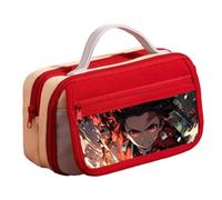 Zhongkaihua Kamado Tanjiro - Astuccio a doppio strato, stile anime, per cancelleria, regalo per il ritorno a scuola per bambini, 21,5 cm x 12 cm x 8 cm, Type 10, Astuccio