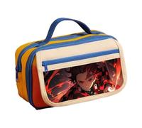 Zhongkaihua Kamado Tanjiro - Astuccio a doppio strato, stile anime, per cancelleria, regalo per il ritorno a scuola per bambini, 21,5 cm x 12 cm x 8 cm, Type 16, Astuccio