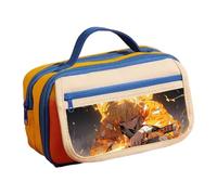 Zhongkaihua Kamado Tanjiro - Astuccio a doppio strato, stile anime, per cancelleria, regalo per il ritorno a scuola per bambini, 21,5 cm x 12 cm x 8 cm, Type 17, Astuccio