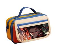 Zhongkaihua Kamado Tanjiro - Astuccio a doppio strato, stile anime, per cancelleria, regalo per il ritorno a scuola per bambini, 21,5 cm x 12 cm x 8 cm, Type 21, Astuccio