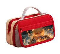 Zhongkaihua Kamado Tanjiro - Astuccio a doppio strato, stile anime, per cancelleria, regalo per il ritorno a scuola per bambini, 21,5 cm x 12 cm x 8 cm, tipo 1, Astuccio