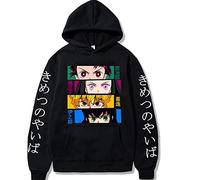 Zhongkaihua Kimetsu No Yaiba Felpa con Cappuccio Anime Kamado Tanjiro/Nezuko/Agatsuma Zenitsu Felpa con Cappuccio Felpa a Maniche Lunghe Weatshirts Giacca