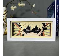 Zhongkaihua Lampada a luce notturna 3D Anime Art Paper Carving Lamp Box, Lampade da tavolo Papercut Cornice luminosa My Hero Academia Figura Lampada Taglio Carta Lampada Scrivania Decorazione della