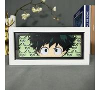 Zhongkaihua Lampada a luce notturna 3D Anime Art Paper Carving Lamp Box, Lampade da tavolo Papercut Cornice luminosa My Hero Academia Figura Lampada Taglio Carta Lampada Scrivania Decorazione della