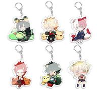 Zhongkaihua MHA - Set di 6 portachiavi anime MHA con personaggi Midoriya Izuku/Bakugo Katsuki, portachiavi in acrilico, accessorio regalo, Tipo 1, 5CM