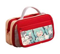 Zhongkaihua Miku - Astuccio a doppio strato, spazioso, alla moda, per cancelleria, regalo per bambini, 21,5 x 12 x 8 cm, Tipo 11, 21.5 x 12 x 8 CM, Astuccio