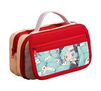 Zhongkaihua Miku - Astuccio a doppio strato, spazioso, alla moda, per cancelleria, regalo per bambini, 21,5 x 12 x 8 cm, Tipo 10., 21.5 x 12 x 8 CM, Astuccio