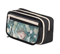 Zhongkaihua Miku Kawaii Anime Astuccio - Super Cute Cartoon Character Printing Design 21x8x13cm Grande Capacità Multi-Scomparti Astuccio Cancelleria Regali per Studenti, Tipo 1, 21x8x13cm, Astuccio