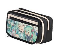 Zhongkaihua Miku Kawaii Anime Astuccio - Super Cute Cartoon Character Printing Design 21x8x13cm Grande Capacità Multi-Scomparti Astuccio Cancelleria Regali per Studenti, Tipo 2, 21x8x13cm, Astuccio