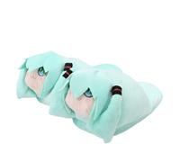 Zhongkaihua Miku, pantofole in cotone felpato a forma di anime, unisex, 28 cm, per bambini e adulti, per fan degli anime, Halloween, pantofole