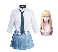 Zhongkaihua My Dress-Up Darling Kitagawa Marin Cosplay Costume con Wig JK Uniform Set Role Play Halloween Anime, Carnival Party Outfit for Girls