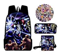 Zhongkaihua Preparati per la stagione scolastica con lo zaino con stampa 3D di Ainz Albedo: include borsa a tracolla per studenti, portapenne, borsa a tracolla e 50 adesivi dei cartoni animati!, Tipo