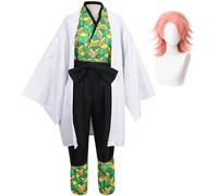Zhongkaihua Sabito Makomo Urokodaki Sakonji Kamado Tanjiro Cosplay Costume Parrucca Maschera Anime Full Suit, Adulto Gioco di Ruolo Carnevale Halloween Party Uniforme per i fan