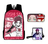 Zhongkaihua Seishiro Nagi - Set di zaini per la scuola per bambini 3 in 1 con zaino e astuccio e borsa a tracolla, regalo per gli studenti della stagione di apertura, Tipo 7., 40*30*13cm