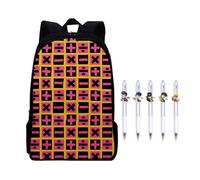 Zhongkaihua Set di cancelleria per studenti con penna a pressione e zaino Anime Dio Brando stampa 3D Graffiti Schoolbag + penne a sfera con inchiostro nero da 0,5 mm, 5 pezzi, Tipologia 10.,