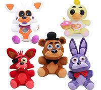 Zhongkaihua, Set di peluche di FNAF: Sister Location, con Lolbit, Chica, Foxy the Pirate, Fazbear e Nightmare Bonnie, per bambini, adatto come regalo di Natale, capodanno e compleanno