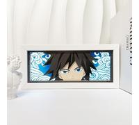 Zhongkaihua Tomioka Giyuu Anime Carattere 3D Sculture di Carta Light Box 16 Colori Telecomando Touch LED Carta Intaglio Lampada da Tavolo Camera da Letto Lampada da Comodino