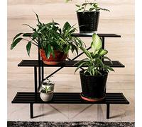 Zhongma Supporto per piante a 3 ripiani resistente per casa, giardino, amanti delle piante, scaffale in metallo/espositore autoportante