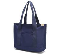 zhongningyifeng Borsa per la spesa da donna casual in tela con maniglia superiore, grande capacità, borsa per la spesa per lavoro, viaggi, Blu, L