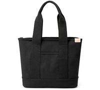 zhongningyifeng Borsa per la spesa da donna casual in tela con maniglia superiore, grande capacità, borsa per la spesa per lavoro, viaggi, Nero, L