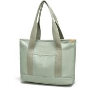 zhongningyifeng Borsa per la spesa da donna casual in tela con maniglia superiore, grande capacità, borsa per la spesa per lavoro, viaggi, verde, L