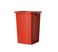 zhongqunli Cestino per Il Bagno, Grande bidone della Spazzatura Quadrato for Uso Commerciale e Domestico, Secchio Sanitario Senza Coperchio,per WC Camera da Letto Ufficio Cucina Soggiorno C(Red,60L)