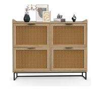 zhongqunli Organizzatore di scarpe, Scarpiera in vimini ultra sottile, scaffale da ingresso in stile secchio